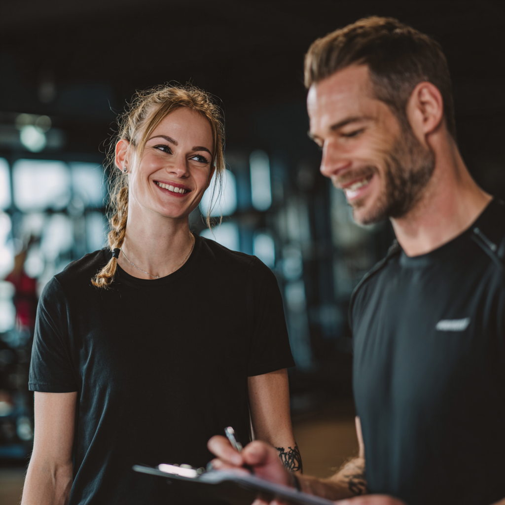 Mosolygós magyar férfi és nő edzés közben a szabadban, energikus fitness gyakorlatokat végeznek